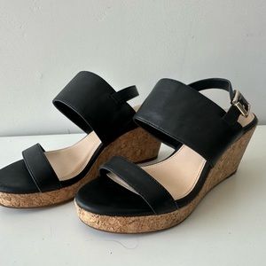 Vince Camino Cork Leather Platform Wedge  size 6 heels- Vo Ansel